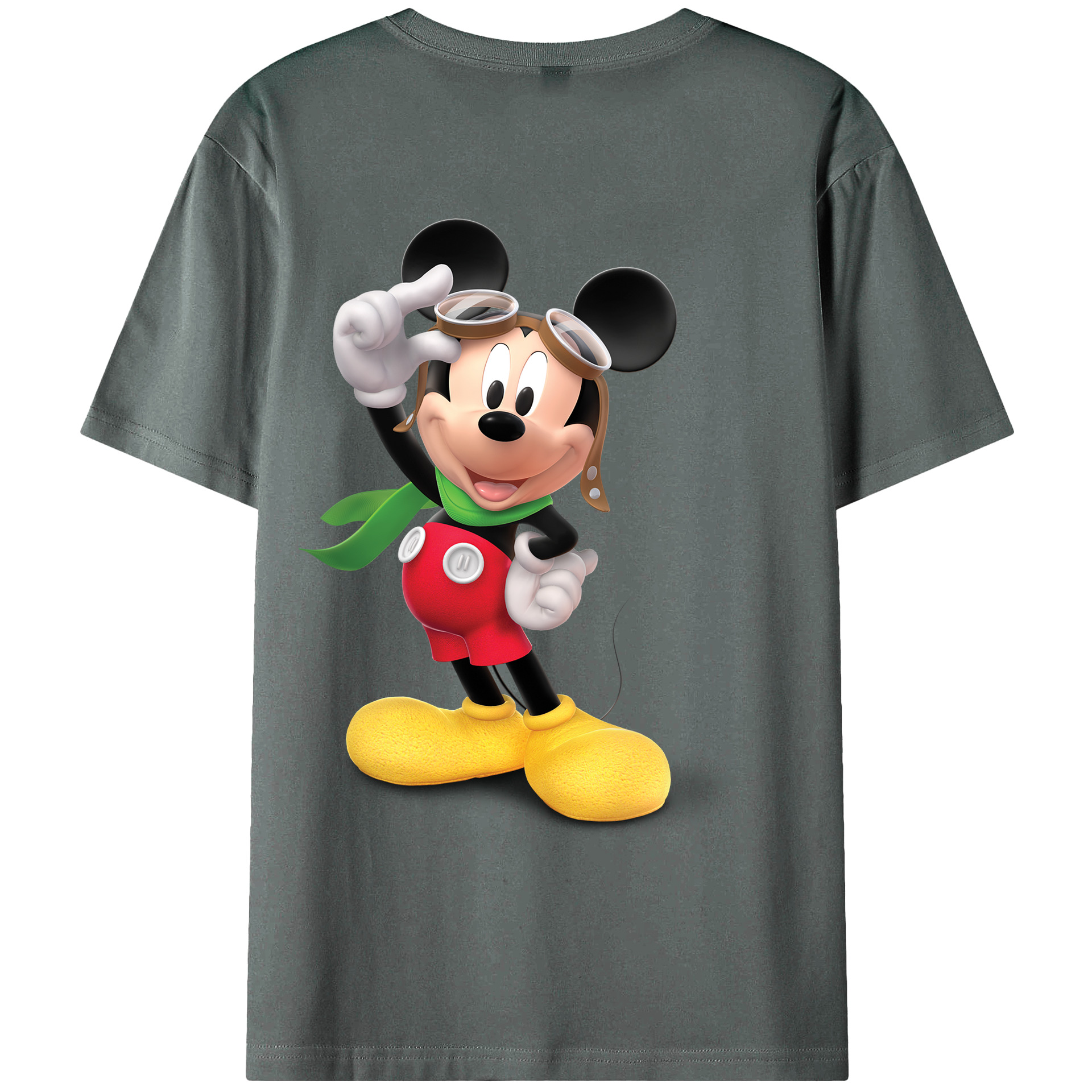 ミッキーマウス Mickey Mouse 綿100％ メンズ半袖Tシャツ（バックプリント） 通気性